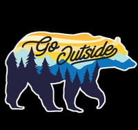 Image 2 of GO OUTSIDE BEAR SILHOUETTE TREELINE 4" x 2.5" STICKER