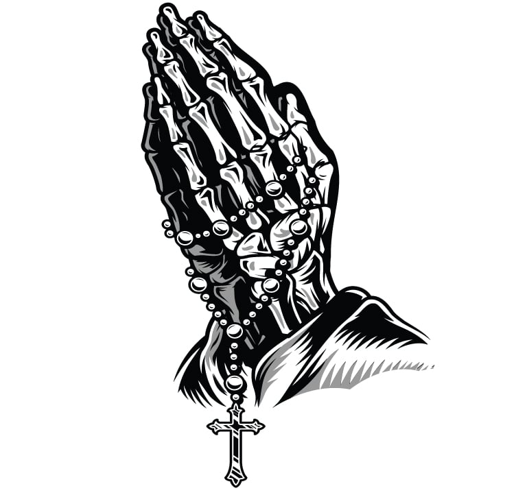 Image of PRAYING HANDS 2.5" x 4" STCKER