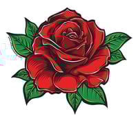 Image 1 of RED ROSE 4" x 3.5" STICKER
