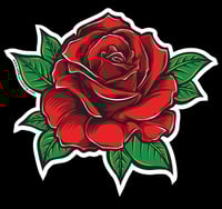 Image 2 of RED ROSE 4" x 3.5" STICKER