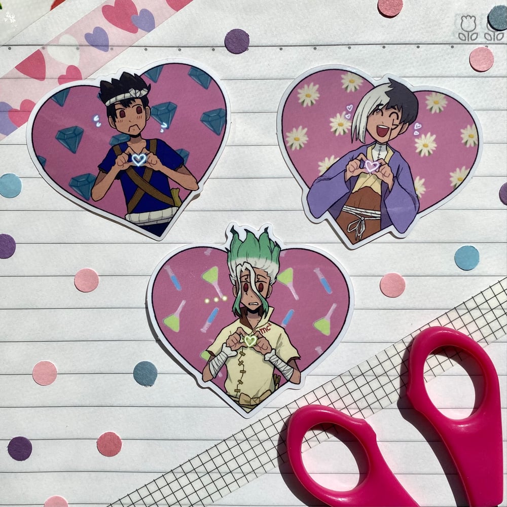 Image of Dr. Stone Heart Stickers