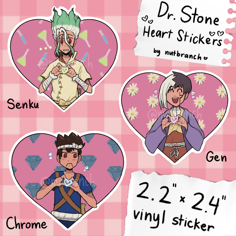 Image of Dr. Stone Heart Stickers