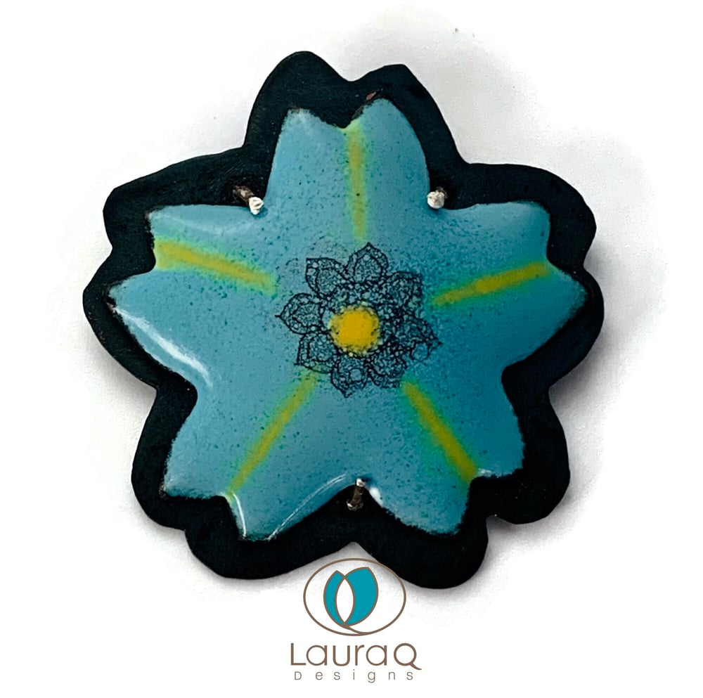 Star Flower in Blue & Yellow