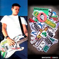 Image 1 of Tom DeLonge stickers guitar fender strat decal Blink-182 set 28