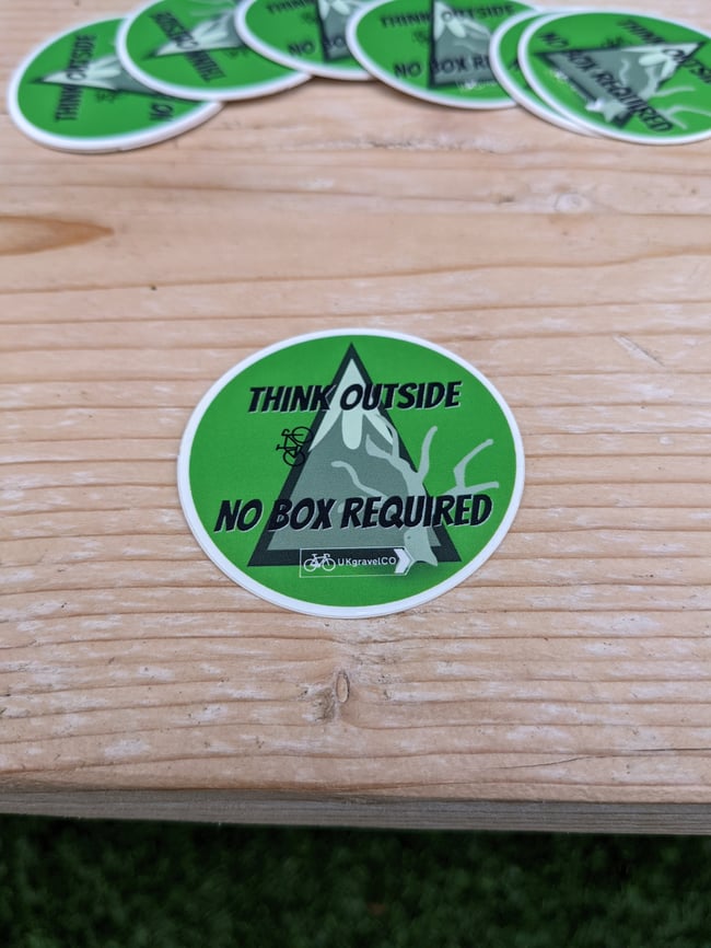 Outside the box sticker