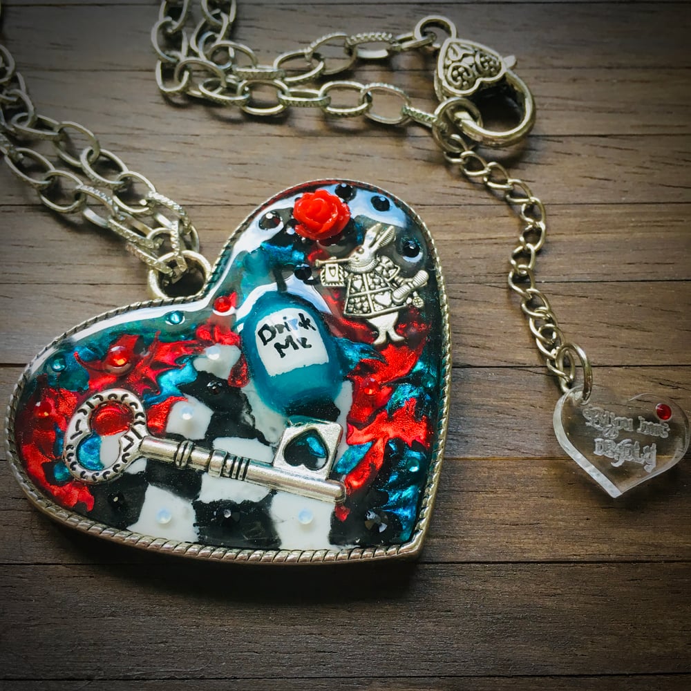 Alice's Drink Me Large Heart Pendant *NOW ONLY ONE AVAILABLE*