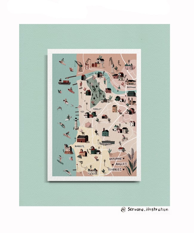 " Carte Bayonne-Anglet-Biarritz " 