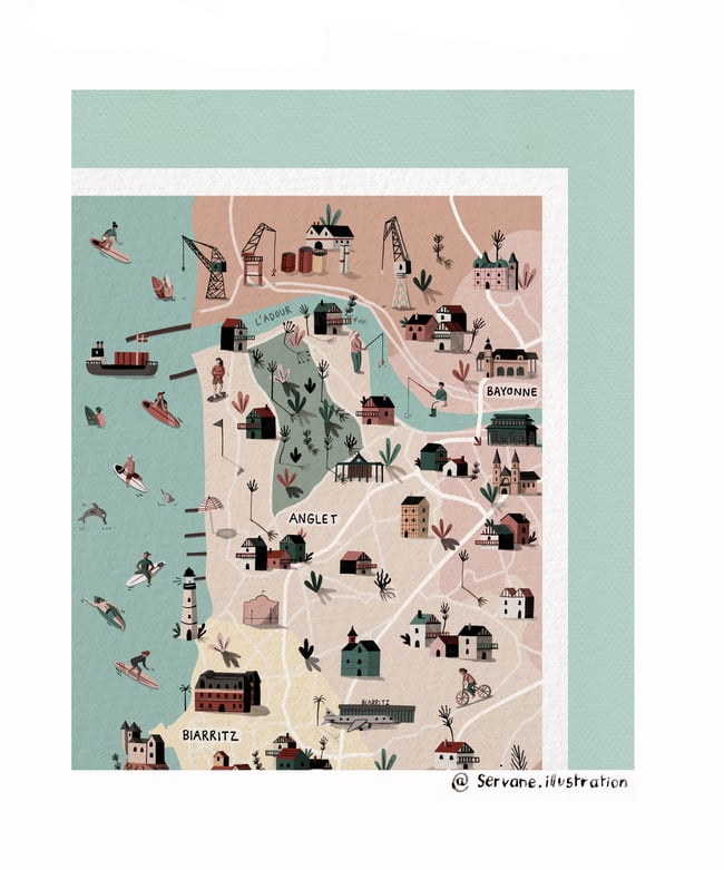 " Carte Bayonne-Anglet-Biarritz " 