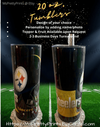 Image 1 of NFL Personalized Tumblers: Steelers, Falcons, Bears, Packers and Cowboys