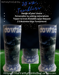 Image 3 of NFL Personalized Tumblers: Steelers, Falcons, Bears, Packers and Cowboys