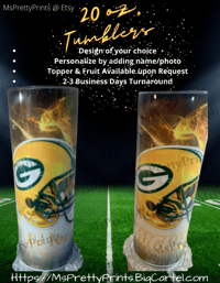 Image 4 of NFL Personalized Tumblers: Steelers, Falcons, Bears, Packers and Cowboys