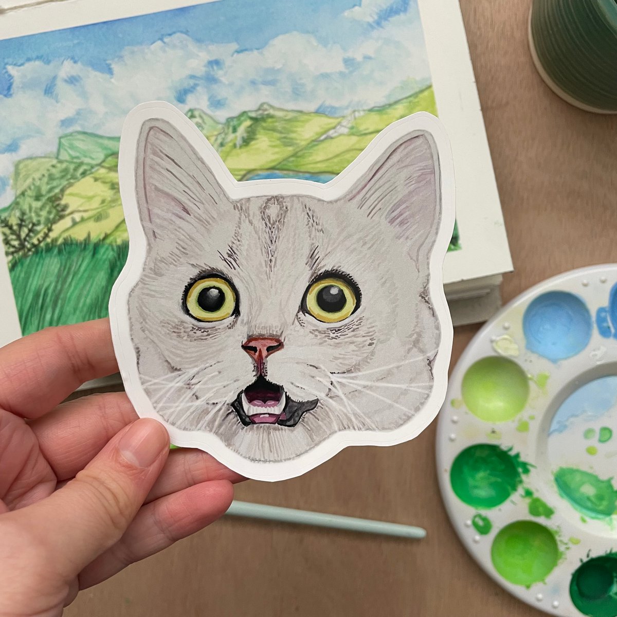 4 Inch Silly Cat Sticker | cloudykite