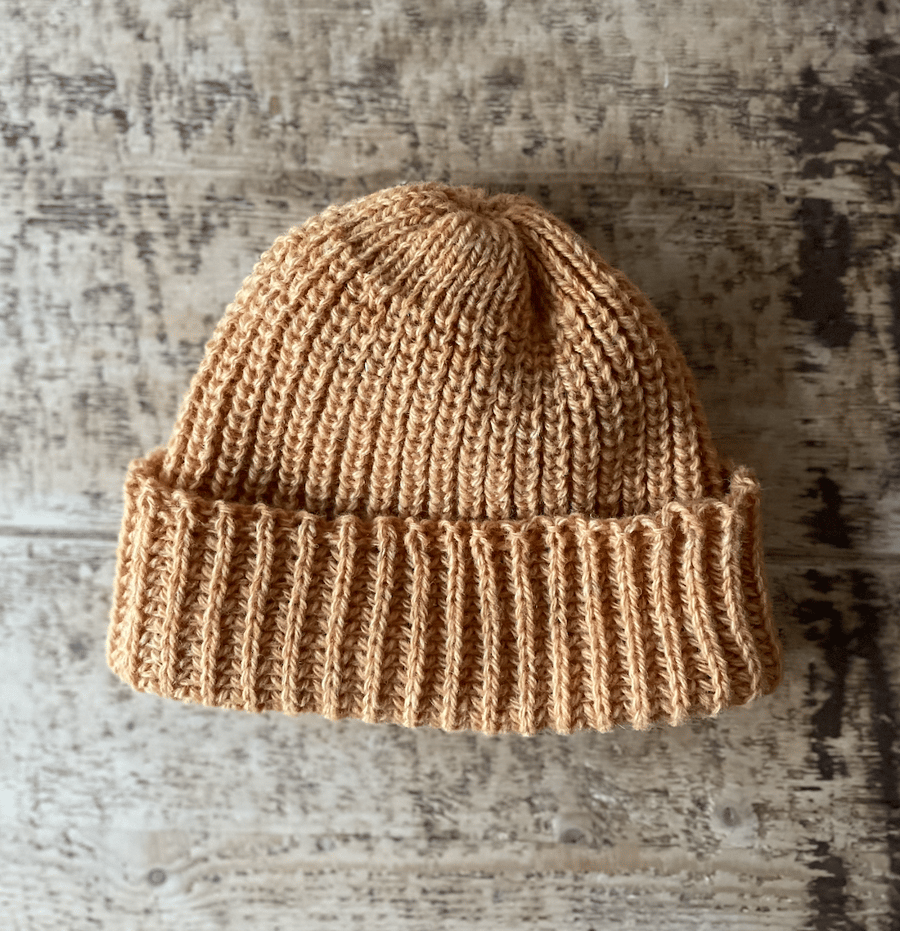 Image of Apricot Hand-Knitted Fisherman's Hat