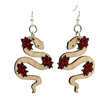Image of Snake and Rose Earrings
