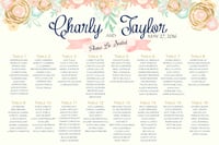 Blush & Navy Floral Wedding Reception Seating Chart