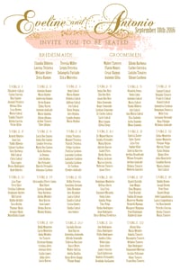 Blush and Gold Wedding Reception Seating Chart