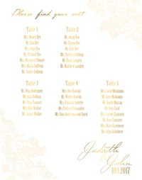 Gold & Lace Wedding Seating Chart