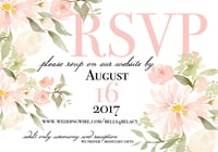 Blush Floral Wedding RSVP Card- 5x3.5