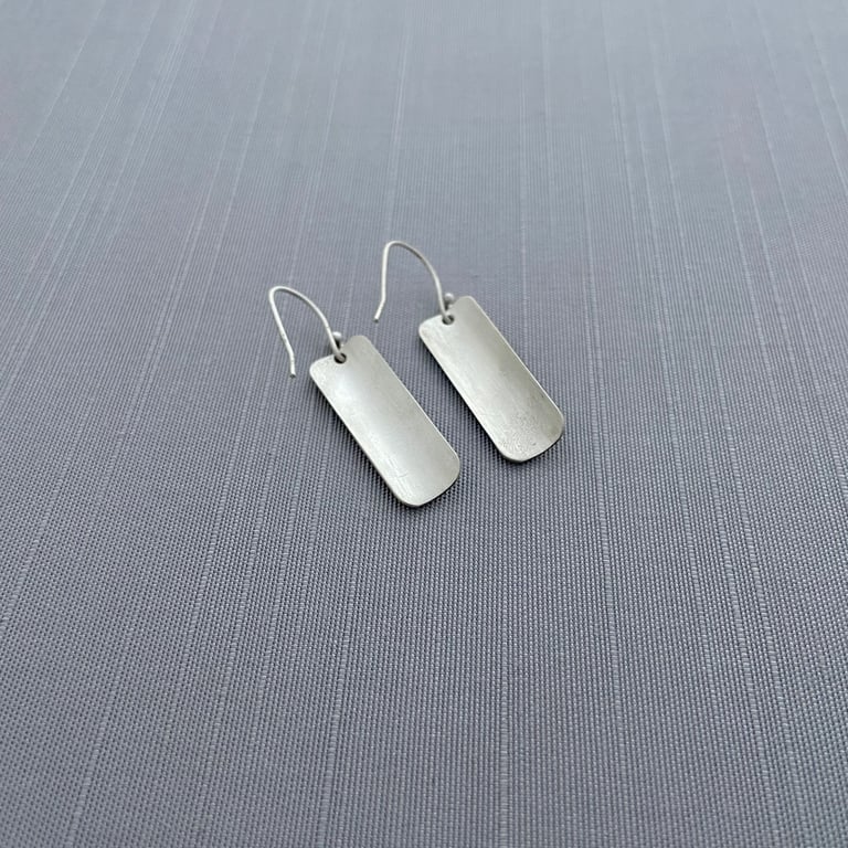 Silver Mixed Metal Tea Tin Column Earrings Image 5