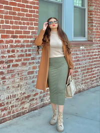 Dollar Bill Green Ribbed Skirt