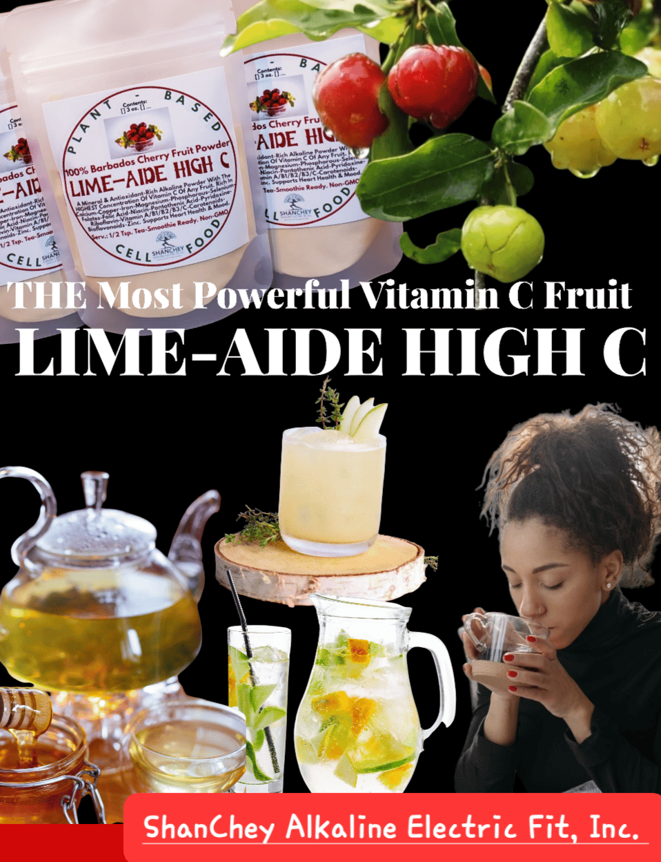 Wild LIME-AIDE HIGH C Barbados Cherry Powder/Frozen Juice-Diabetes-Immunity-Mood-Circulation-Heart