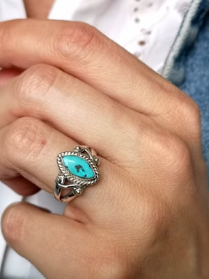 Image of Bague turquoise du tibet, taille 52 - ref. 7571