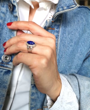 Image of Bague lapis lazuli, taille 52 - ref. 7608