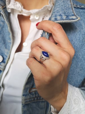 Image of Bague lapis lazuli, taille 52 - ref. 7608