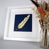 Framed Woodcut Feather 