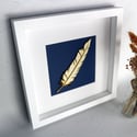 Framed Woodcut Feather 