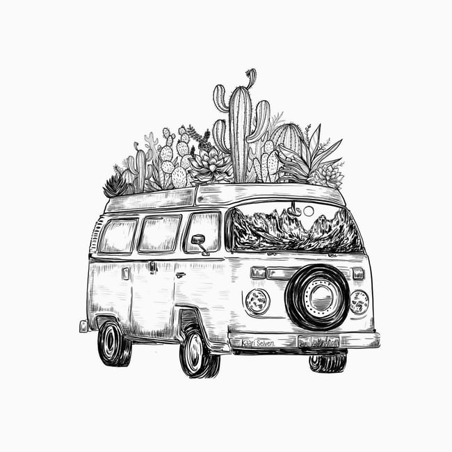 Cacti Van Art Print