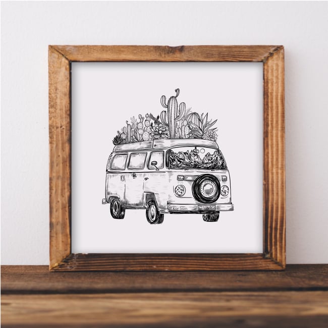 Cacti Van Art Print