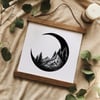 Mountain and Moon Art Print