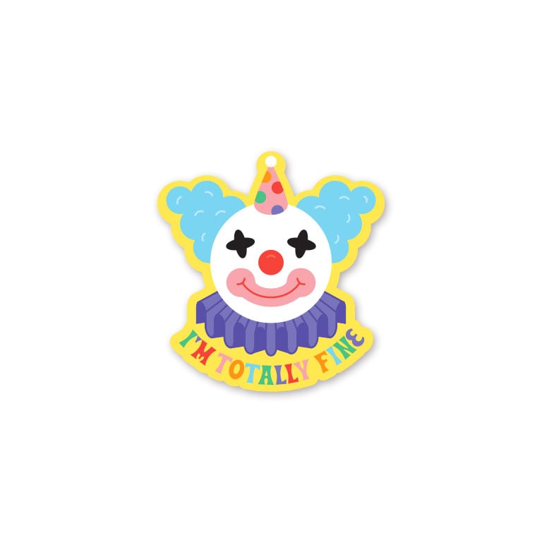 Image of I'm Totally Fine Clown Mini Sticker