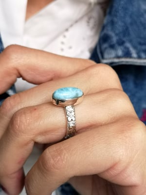 Image of Bague larimar, taille 52 - ref. 8022