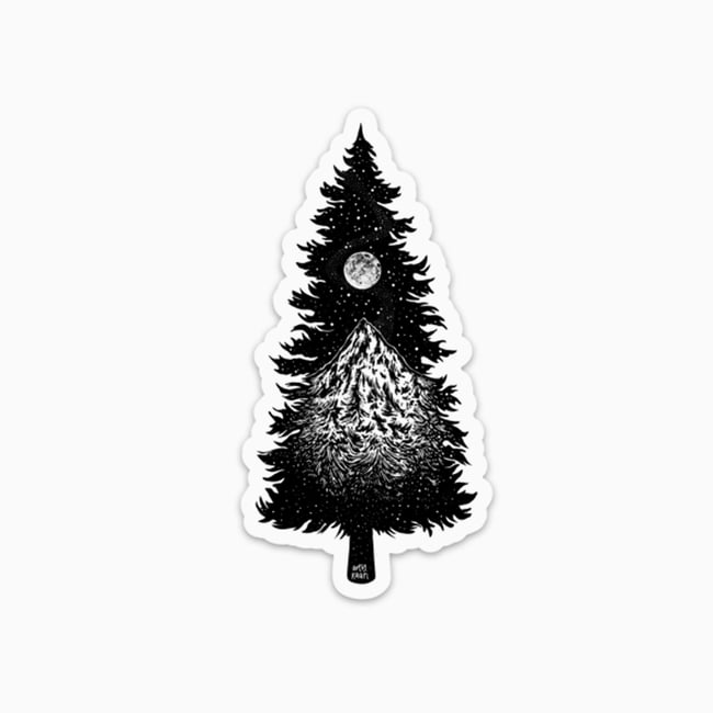 Mountainous Tree Sticker