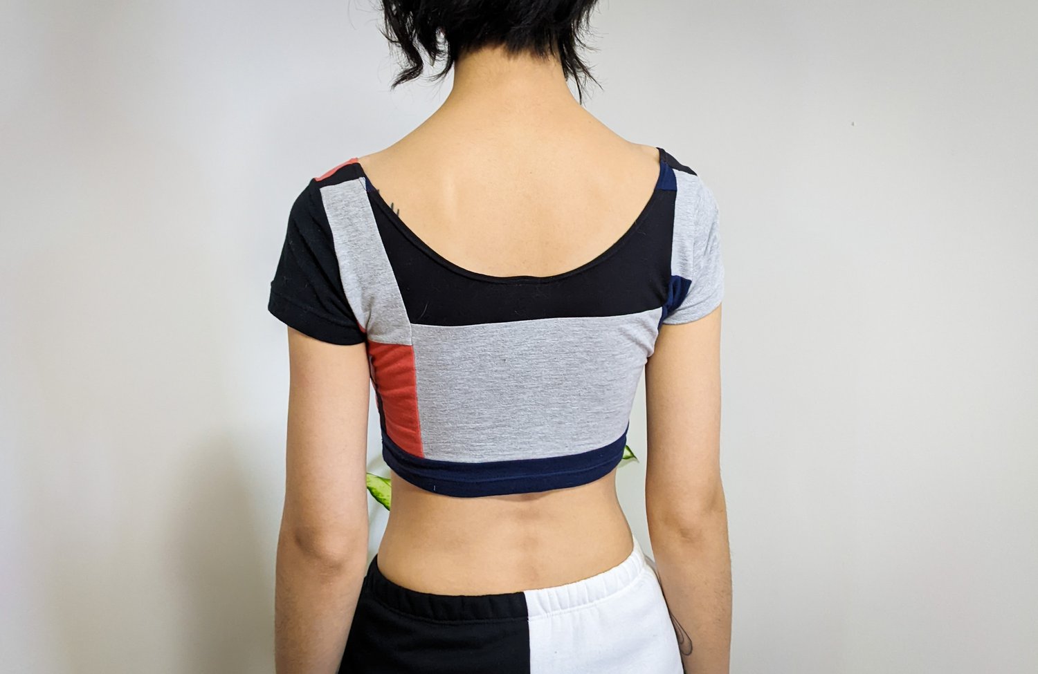 Image of OAK Up-cycled Scrap Patchwork Crop Tee