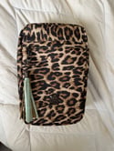 Leopard print water proof canvas sling bag 