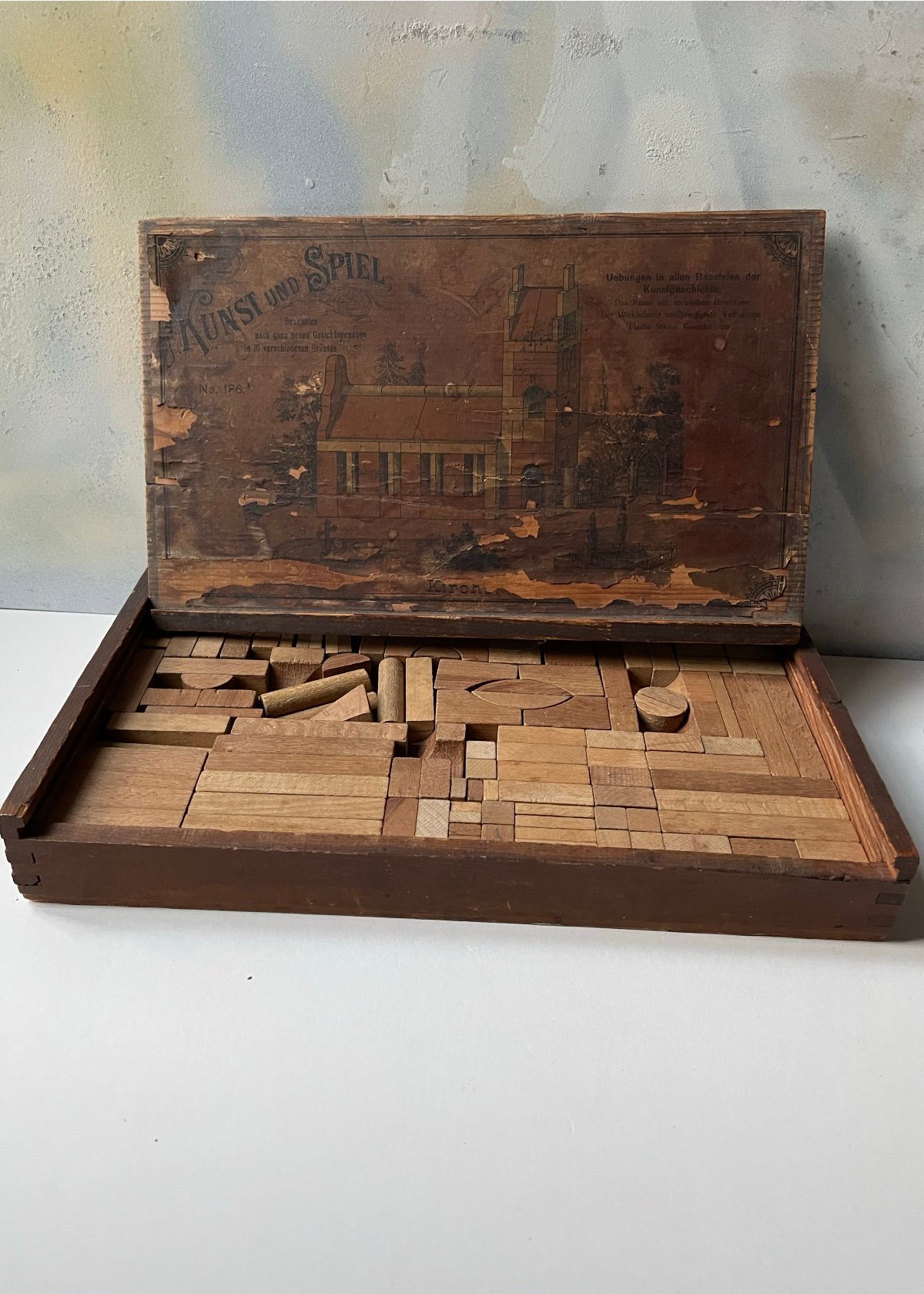 Image of Vintage German Wooden Building Block Set