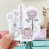 Flowers And Coffee Die-Cut Magnet
