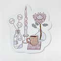Flowers And Coffee Die-Cut Magnet