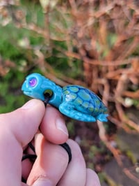 Image 2 of Silver Aqua Baby Sea Turtle Pendant