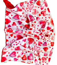 Image 1 of Red Watercolor Hearts Minky Car Seat Blanket