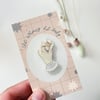 Flower Face Hand Bouquet Acrylic Pin