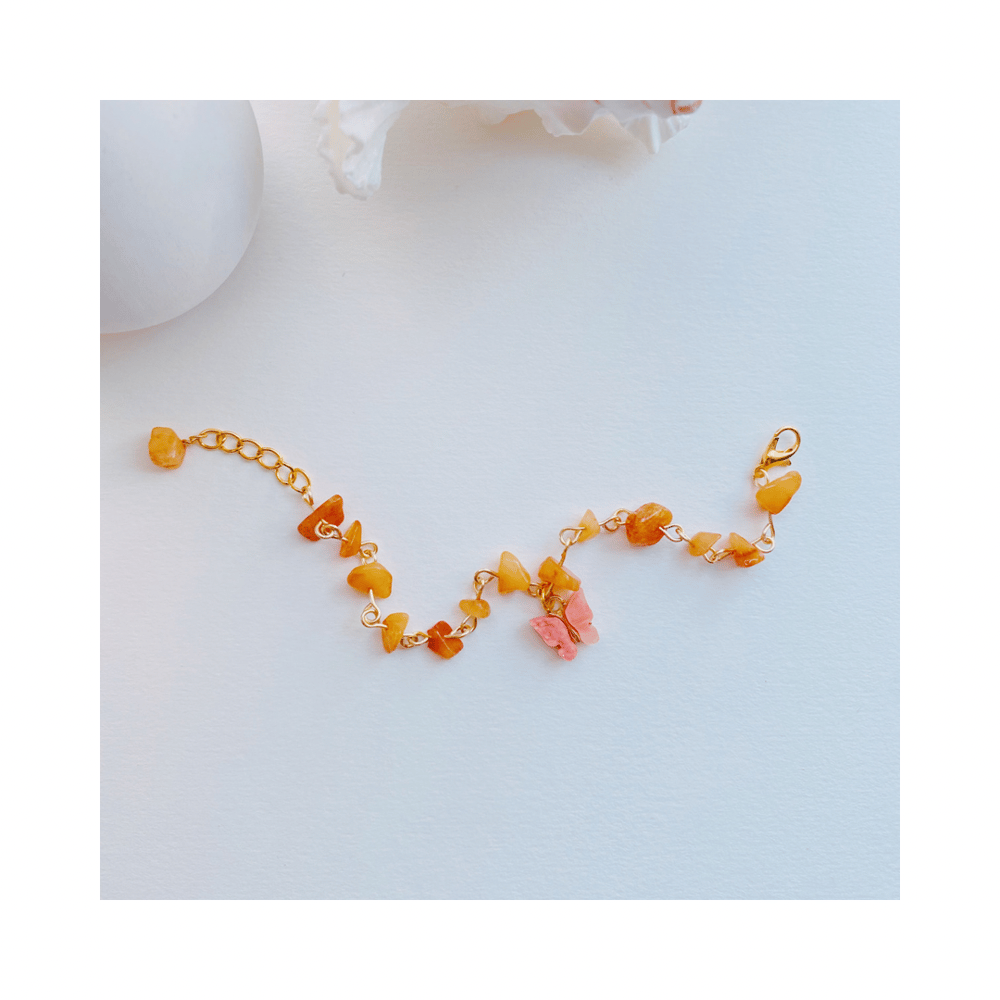 Image of Orange Dyed Quartzite Bracelet