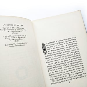 Thomas Mann - A Sketch of My Life