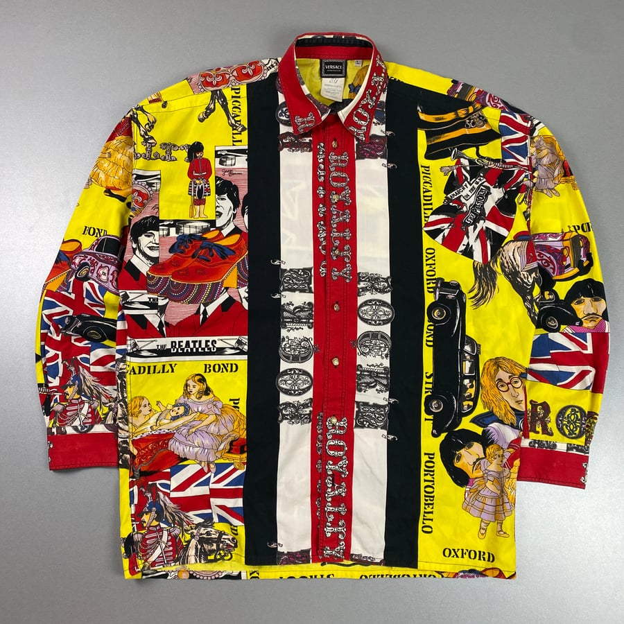 Image of 1990s Versace Rock Royalty button up shirt, size XL