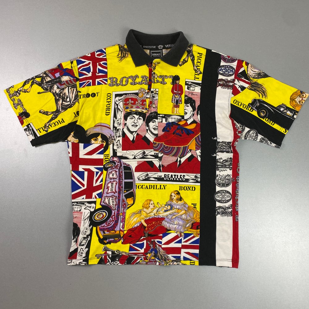 Image of 1990s Versace Rock Royalty polo shirt, size small 
