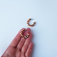 Image 4 of *NEW* Honey Checker Hoop Earrings