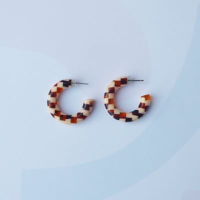Image of *NEW* Honey Checker Mini Hoop Earrings